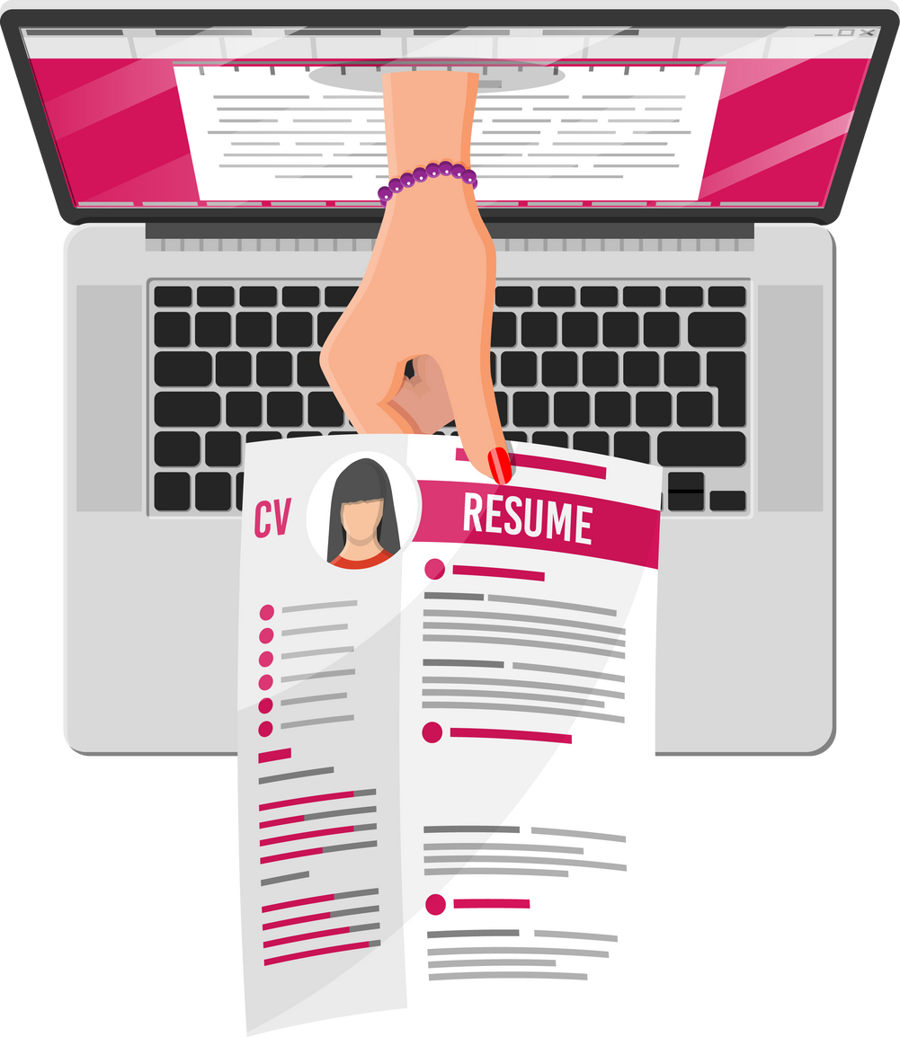 Job Resume Document Out from Laptop